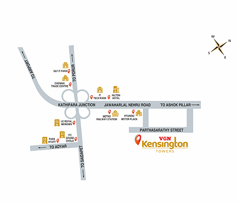 kensington towers route map